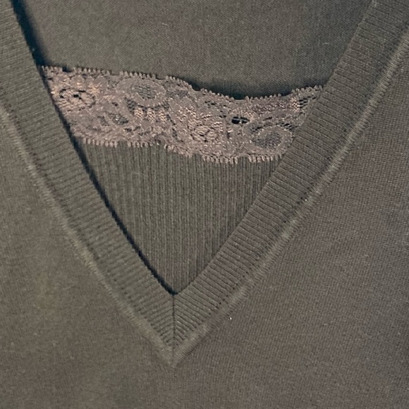 Design History Brown Vneck Sweater Sz Missy Sm 4/6 - Picture 3 of 6